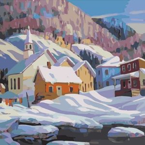 Painting by Numbers Mountain Village 50x40cm T50400264